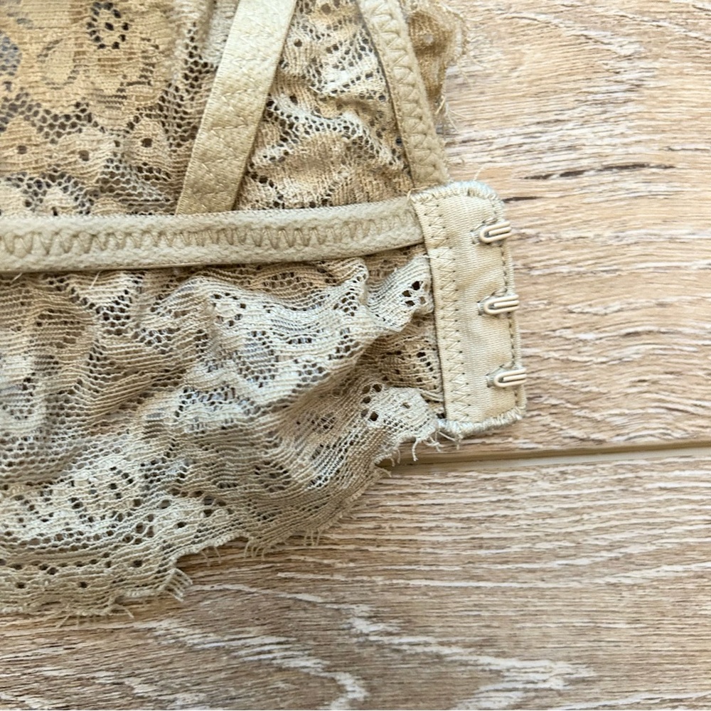 Aerie Lace Bohemian Bralette Mossy Green Sz Medium Adjustable Fairy Cotton - Picture 7 of 9